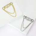 Alloy Rhinestone Chain Tassel Brooch Pin For Suit Decoration view 1