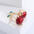 Alloy Rhinestone Enamel Cherry Brooch For Unisex Clothing Decoration view 2