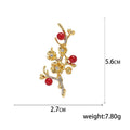 Alloy Pearl Plum Blossom Brooch Pin For Elegant Clothing Decoration view 5