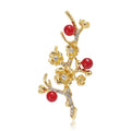 Alloy Pearl Plum Blossom Brooch Pin For Elegant Clothing Decoration view 1
