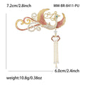 Alloy Enamel Phoenix Brooch Pin With Zircon Tassel For Apparel view 4