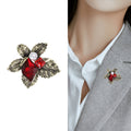 Alloy Crystal Glass Flower Brooch Pin For Coats And Suits view 3