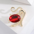 Alloy Crystal Cat Brooch Pin For Clothing And Anti Exposure view 3