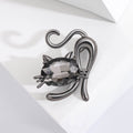 Alloy Crystal Cat Brooch Pin For Clothing And Anti Exposure view 2