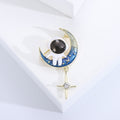 Cute Cartoon Alloy Enamel Space Astronaut Moon Brooch Lapel Pin view 2
