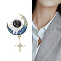 Cute Cartoon Alloy Enamel Space Astronaut Moon Brooch Lapel Pin view 3