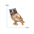 Alloy Enamel Crystal Owl Brooch Pin For Unisex Fashion Wear view 5