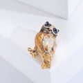 Alloy Enamel Crystal Owl Brooch Pin For Unisex Fashion Wear view 2