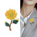 Enamel Alloy Sunflower Brooch Pin For Sweaters And Cardigans view 3