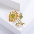 Enamel Alloy Sunflower Brooch Pin For Sweaters And Cardigans view 4