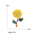 Enamel Alloy Sunflower Brooch Pin For Sweaters And Cardigans view 5
