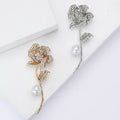 Alloy Rhinestone Rose Brooch Pin For Women Clothing Decoration view 1