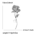 Alloy Rhinestone Rose Brooch Pin For Women Clothing Decoration view 4