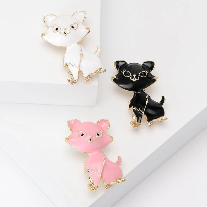 Enamel Alloy Cat Brooch For Versatile Animal Clothing Decoration