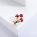Alloy Enamel Cherry Brooch Pendant For Apparel Accessories view 2
