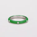Summer Rainbow Enamel Drip Oil Ring With Zircon, Minimalist Style Colorful Finger Jewelry view 11