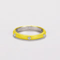 Summer Rainbow Enamel Drip Oil Ring With Zircon, Minimalist Style Colorful Finger Jewelry view 8