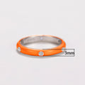 Summer Rainbow Enamel Drip Oil Ring With Zircon, Minimalist Style Colorful Finger Jewelry view 5