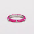 Summer Rainbow Enamel Drip Oil Ring With Zircon, Minimalist Style Colorful Finger Jewelry view 9