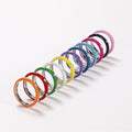 Summer Rainbow Enamel Drip Oil Ring With Zircon, Minimalist Style Colorful Finger Jewelry view 2