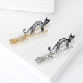 Alloy Flying Broom Cat Brooch Pin For Animal Apparel Decoration view 1