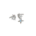 Asymmetric Zircon Star Moonstone Copper Clip-on Earrings Minimalist Cool Style Ear Cuffs view 5