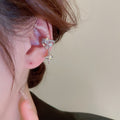 Asymmetric Zircon Star Moonstone Copper Clip-on Earrings Minimalist Cool Style Ear Cuffs view 3
