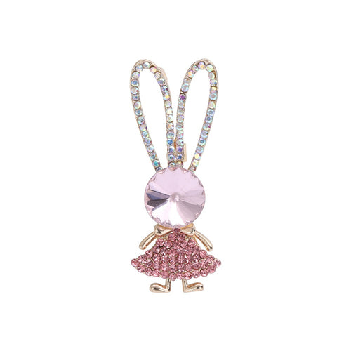 Metal Alloy Enamel Pink Rabbit Lapel Pin For Clothing Brooch