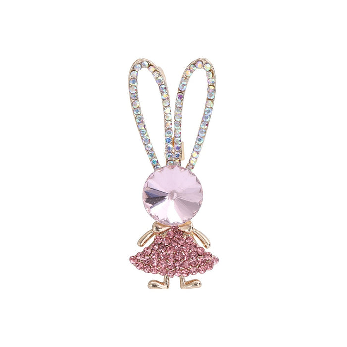 Metal Alloy Enamel Pink Rabbit Lapel Pin For Clothing Brooch