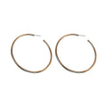 Metal Open Circle Hoop Earrings With Silver Pin, Geometric Statement Retro OL Style view 5
