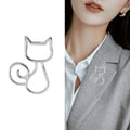 Metal Alloy Smooth Kitten Brooch For Versatile Animal Lapel Decoration view 3