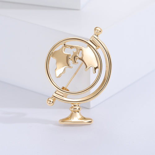 Alloy Globe Brooch Pin For Suits Cardigans And Apparel Decoration