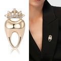 Alloy Rhinestone Crown Tooth Brooch Pin For Fashion Clothing view 2
