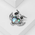 Alloy Abalone Shell Owl Brooch For Suit Collar Decoration view 3