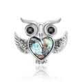 Alloy Abalone Shell Owl Brooch For Suit Collar Decoration view 1