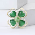 Alloy Cat Eye Stone Four Leaf Clover Brooch Pin For Apparel view 2