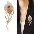 Alloy Zircon Tulip Brooch Pin For Coats And Suits view 3