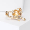 Alloy Enamel Red Heart Wave Brooch Pin For Elegant Apparel view 3