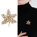 Alloy Rhinestone Leaf Brooch Pin For Baroque Garment Decoration view 2