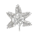 Alloy Rhinestone Leaf Brooch Pin For Baroque Garment Decoration view 5