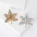 Alloy Rhinestone Leaf Brooch Pin For Baroque Garment Decoration view 1