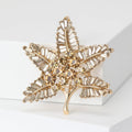 Alloy Rhinestone Leaf Brooch Pin For Baroque Garment Decoration view 4
