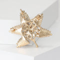 Alloy Rhinestone Leaf Brooch Pin For Baroque Garment Decoration view 3