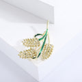 Metal Alloy Faux Wheat Brooch Pin For Suit Apparel Decoration view 2