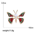 Alloy Rhinestone Enamel Red Butterfly Brooch Pin For Clothing Accessories view 5