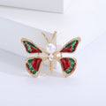 Alloy Rhinestone Enamel Red Butterfly Brooch Pin For Clothing Accessories view 6