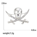 Alloy Rhinestone Skull Brooch For Halloween Costume Accessories view 5