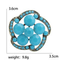 Alloy Hollow Turkish Blue Brooch Pin For Vintage Clothing Accessories view 5