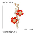 Alloy Enamel Plum Blossom Brooch Pin For Women's Suit Coat view 5