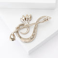 Alloy Rhinestone Music Note Brooch For Office Suits And Lapels view 3